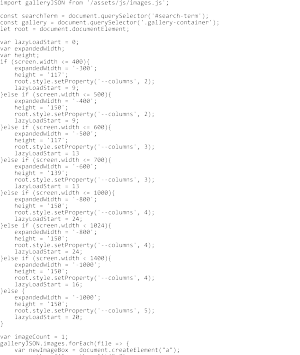 example Javascript code